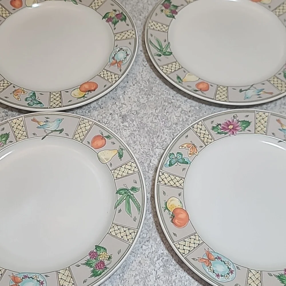 Mikasa Intaglio Set of 4 CAA31 SummerJewels Dinner Plates
